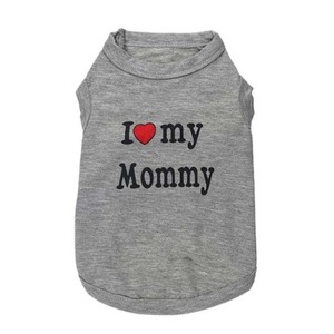 Venta al por Mayor de verano de algodón cachorro camiseta Chaleco me encanta <span class=keywords><strong>mi</strong></span> papá mamá impresión sudadera - Product Image 2