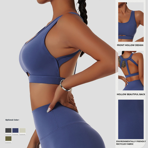 Sujetador deportivo de secado rápido para mujer, ropa deportiva con cuello en U, Espalda descubierta, para Fitness y Yoga, a prueba de golpes, <span class=keywords><strong>2022</strong></span> - Product Image 3