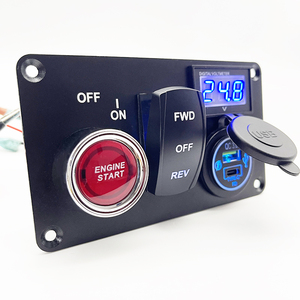 Golf giỏ hàng chuyển đổi quan trọng giao diện điều khiển Bảng điều khiển 9V-48V DC về phía trước đảo ngược Rocker chuyển QC3.0 + Loại C nhanh chóng sạc LED kỹ thuật số vôn kế - Product Image 3