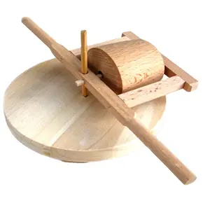 Wooden toy decoration old stone roller wooden rural miniature small farm tool model