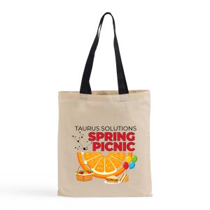 Custom Reusable Shopping Shoulder Bag Charity Event Gift Contrast Handles Heavy <b>Canvas</b> <b>Tote</b> Bag with Color Handles - Product Image 2