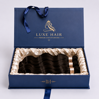 Boîte d'emballage magnétique personnalisée pour perruques, boîte d'emballage pour extensions de cheveux, boîte cadeau de luxe pour cheveux avec ruban et insert