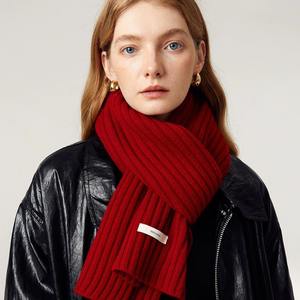 Écharpe douce 100% laine à rayures verticales, écharpe épaisse tricotée pour l'automne et l'hiver, accessoire de cou confortable unisexe, cadeau idéal pour elle/lui - Product Image 2