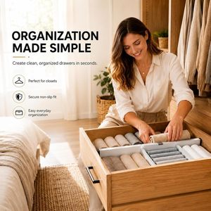 Fast to Ship <b>Drawer</b> Dividers <b>Plastic</b> Organizers Adjustable ABS Books Clothing <b>Drawer</b> Divider - Product Image 5