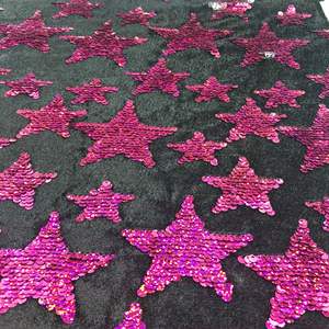 Vải <span class=keywords><strong>Sequin</strong></span> Thêu Hoa Văn Ngôi Sao 100% Sợi Nhân Tạo Vải <span class=keywords><strong>Sequin</strong></span> Thêu Hai Mặt Ma Thuật 5Mm - Product Image 4