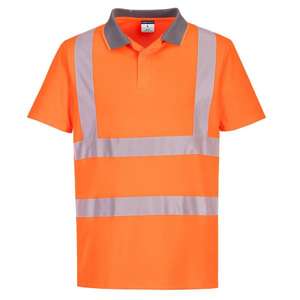 PORTWEST - EC10ORRM Eco Polo naranja manga corta alta visibilidad (6 uds.) -ROPA DE TRABAJO EAN 5036146015757 - Product Image 1
