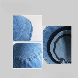 5-Panel Sporty Hand Embroidery Denim <b>Bucket</b> <b>Hat</b> with Common Fabric - Product Image 3