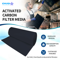Filter Roll Karbon Aktif G3 G4 High CTC untuk Booth Spray, Media Karbon untuk Pengendalian Bau dan VOC pada Knalpot Booth, Filter Roll Arang