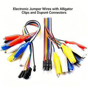 Câble de connexion avec connecteur <span class=keywords><strong>Dupont</strong></span> mâle et femelle à bande colorée et pince de test - Product Image 1
