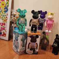 Ours Violent Chiaki Noir et Or Ours Bearbrick DIY Transparent Placage Vert Lac Ours en Résine KAWS 400% Figurines Jouets