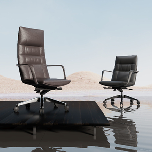 Silla de Oficina Ejecutiva de Cuero de Respaldo Alto Mingle Factory, Silla Giratoria de Juez Ajustable, Silla de Oficina de Cuero Rústico - Product Image 6