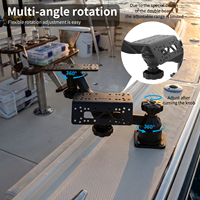 Support de fixation triple pour détecteur de poissons en aluminium multi-écrans avec bras horizontal pour la navigation marine