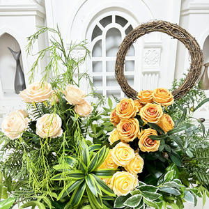 باقة زهور اصطناعية من 9 وردات عالية الجودة مصنوعة من الحرير الصناعي، هدية مثالية للزفاف من الصين - Product Image 2