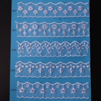 Dentelle en organza de nylon brodée florale de 4 cm, non élastique, à bord festonné, pour robes, lingerie, accessoires de couture, personnalisable