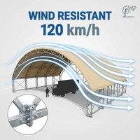 Auvent de conteneur maritime en acier sur mesure, résistant aux intempéries, avec structure modulaire en treillis, hauteur de dégagement de 12m+, pour le stockage extérieur de marchandises