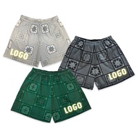 Shorts de course décontractés en polyester écologique à faible MOQ avec poches latérales, imprimé kaléidoscope personnalisé par transfert thermique, 5 pouces