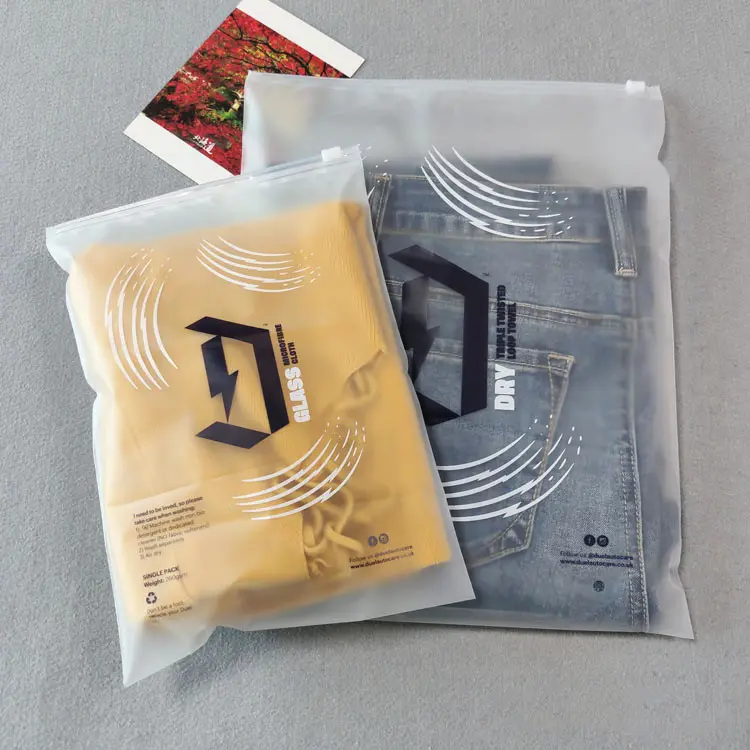 T-shirt Badmode Zip Lock Kleding Tassen Met Logo, Custom Matte/Frosted Biologisch Afbreekbaar Plastic Verpakking Rits Zakken