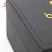 Caja de Reloj de Cuero PU Negro Mate de Lujo Personalizada con Grabado, Recubrimiento UV y Forro de Esponja