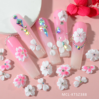 12pcs Mixte Kawai Rose Série À La Main Nail Art 5D Jaune Acrylique À La Main Fleur Charmes Conception Naturel Nail Acrylique Fleur