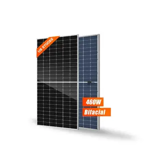 panel soler 450w 460w 550w bifacial solar energy panel with battery and inverter in USA warehouse