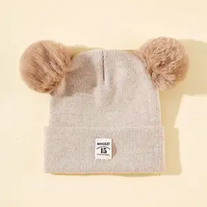 MOTE-ACE0040 Wholesale Custom Winter Hat For Kids Cute Knit Winter Hat Jacquard Letter Winter Hats