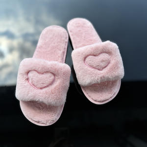 Custom <b>Open</b> <b>Toe</b> Heart Embroidery Warm Fashion for for Women Memory Foam Midsole Light Weight EVA Outsole Cotton Lining Hot - Product Image 4