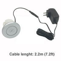 Gümüş yuvarlak 2 USB portu masa Pistorasia güç adaptörü Grommet Pop Up USB Hub gömme USB priz tezgah kanepe için