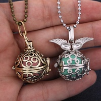 Pendentif médaillon cage ouvrable style cour vintage, motif fleur ajourée, avec perle Edison, en cuivre multicolore, pour la création de bijoux DIY, cadeau