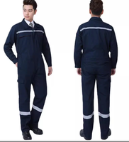 Combinaison de sécurité réfléchissante pour agents de sécurité extérieurs, noir, bleu foncé, manches longues, logo personnalisé, uniforme de mécanicien unisexe