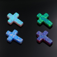Bijoux Pierre Vente en Gros Opale Synthétique Pierre Précieuse OP16 Croix Forme Pierre Précieuse Lâche