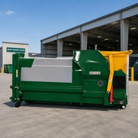 Station de compactage mobile de déchets de 15 mètres cubes avec moteur, conteneur de compression hydraulique des déchets, 7,5 kW, protection contre les surcharges, CE