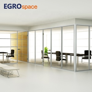 EGROspace <span class=keywords><strong>cloison</strong></span> insonorisée pour salle de travail <span class=keywords><strong>cloison</strong></span> murale <span class=keywords><strong>transparente</strong></span> en verre système intérieur en aluminium <span class=keywords><strong>cloison</strong></span> de bureau modulaire en verre - Product Image 4