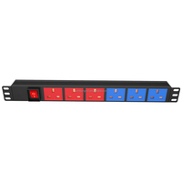 PDU (Power Distribution Unit) 1U 19 Pollici (Quadro di Distribuzione) Modulare a 6 Vie 10A IP20 con Opzioni Spina UK per Armadio di Rete Data Center