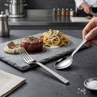 Ensemble de couverts en acier inoxydable SS410, manche à motif bois, finition miroir, compatible lave-vaisselle, antirouille, pour hôtels, buffets, vente en gros