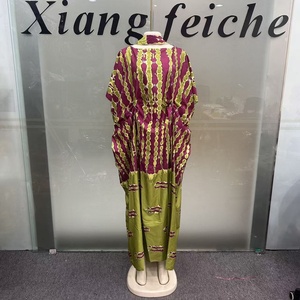 Nouvelle Robe d'été pour <span class=keywords><strong>femme</strong></span>, ample et décontractée, style ethnique, imprimé africain traditionnel Dashiki, grande taille, Abaya Kaftan, pour soirée - Product Image 6