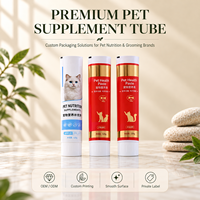 Emballage personnalisé en tube d'aluminium pour pâte nutritionnelle, avec bouchon à vis et tuyau en plastique pour compléments alimentaires pour animaux de compagnie (chats et chiens)