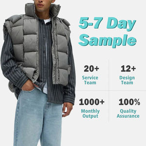 Chaleco de chaqueta de plumón de algodón corto sin mangas para hombre OEM de alta calidad - Product Image 2