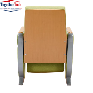 Silla Moderna para Auditorio, Teatro o Conferencias, Tapizada en Tela Verde, Multiusos, con Tablero de Escritura Plegable - Product Image 2
