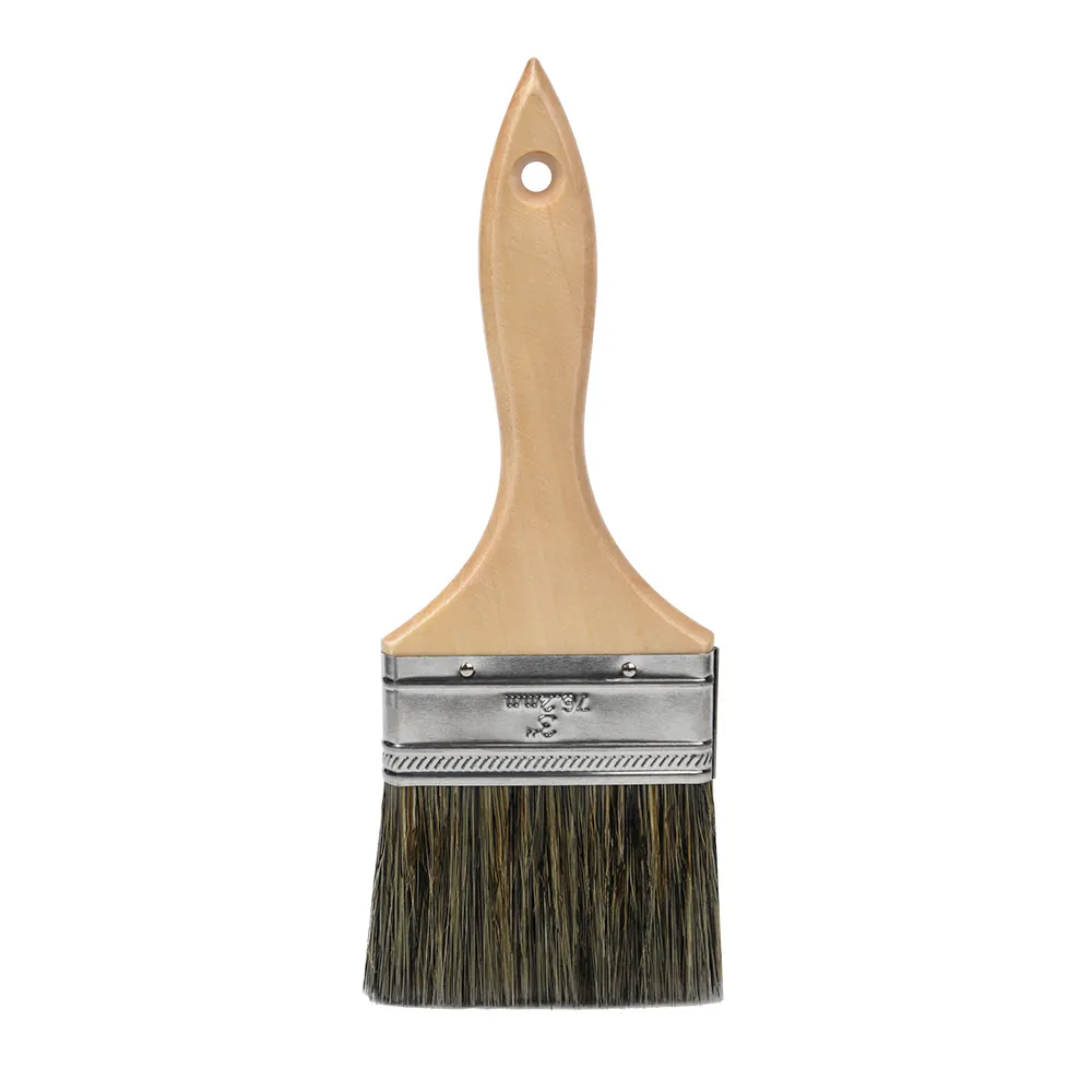 Factory Price Natural white and black Bristle Painting Brush Professional Wooden Paint Brush