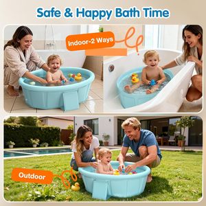 Inflatable Baby Pool Float <b>Foldable</b> Infant Swimming Pool Portable Kids <b>Bath</b> Tub for Indoor Outdoor Summer - Product Image 4