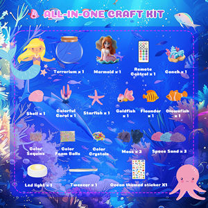 Nàng Tiên Cá Terrarium Craft Kit LED Ánh Sáng Ban Đêm Lên Từ Xa Nàng Tiên Cá Quà Tặng Sinh Nhật Đồ Chơi DIY Thủ Công Mỹ Nghệ Cho Tuổi 4-12 Trẻ Em - Product Image 6