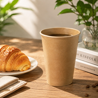 Gobelet jetable en kraft durable avec revêtement en PE, compatible micro-ondes, idéal pour les buffets de petit-déjeuner d'hôtel et la restauration