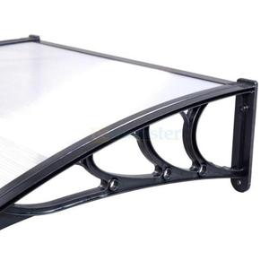 Toldo de puerta de <span class=keywords><strong>policarbonato</strong></span> para exterior, toldo para puerta de ventana, toldo marrón con soporte negro, toldo de plástico y aluminio de PVC - Product Image 5