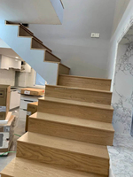 Marches d'escalier en chêne préfini avec bord arrondi