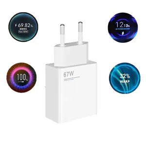 מטענים 67W האיחוד האירופי USATurbo טעינה מתאם USB עבור שיאומי 10s סופר טעינה VOOC מטען נייד עבור OPPO reno 7 טלפון Huawei x10