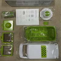 Keukenhulp ABS Plastic Duurzaam 15-in-1 Groentesnijder, -hakker, -rasp, -fruitpers, -opbergbak Shunxinyi