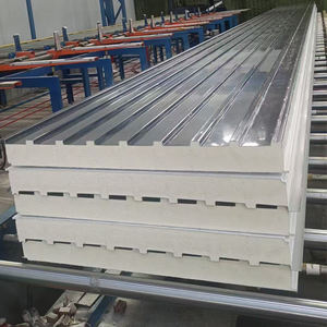 Panneau mural extérieur en polyuréthane personnalisable, isolation <span class=keywords><strong>thermique</strong></span> en acier pour chambre froide, atelier, maison préfabriquée imperméable - Product Image 5