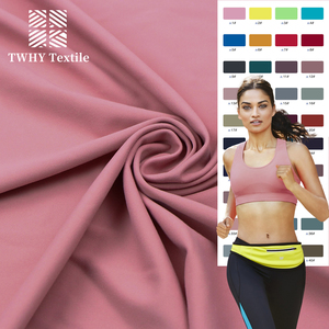 Alta calidad 4 Way Stretch 80 Nylon 20 Spandex tela urdimbre de punto Semi brillante tela deportiva de absorción de sudor de un solo lado - Product Image 1