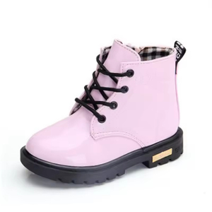 Bottes de neige pour enfants, à lacets latéraux, style princesse, en PU et caoutchouc, chaudes, hiver, semelle souple en coton - Product Image 6