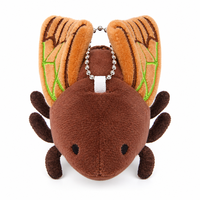 Porte-clés en peluche Zaves Cicada, insecte réaliste avec ailes brodées, écologique, durable, doux, marron, 10 cm, unisexe, pour les amoureux de la nature, unique